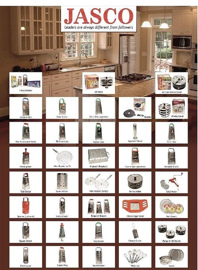 JASCO Stainless Steel Grater and Slicer Masher Chopper for Vegetable and Fruits and Small Ginger/Garlic/Cheese Grater for Kitchen Combo of 2 - Image 4